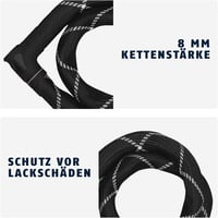 ABUS Iven Chain 8210 Láncos Kerékpárzár Edzett Acél Szintetikus Bevonattal - 140 cm, Single, Black 4