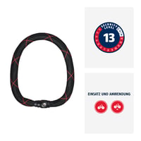 Zámok na bicykel ABUS Ivy Chain 9210 – Reťazový zámok z kalenej ocele s hrúbkou 10 mm – 140 cm – Čierny – Úroveň zabezpečenia 13 2