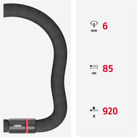 ABUS Láncos Kerékpárzár 6mm Acél Rugalmas Kulcsos Zárral - 85 cm, Single, Black 2