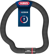 ABUS Láncos Kerékpárzár 6mm Acél Rugalmas Kulcsos Zárral - 85 cm, Single, Black 1