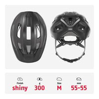 Cască de ciclism ABUS Macator – Cască de șosea sportivă pentru începători – Potrivită și pentru păr împletit – Gri titan, lucioasă – Mărimea M – Pentru bărbați și femei 3