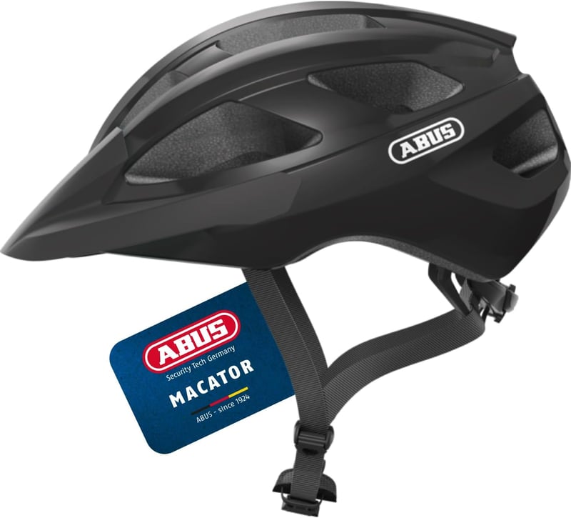 ABUS Macator kerékpáros sisak sportosak és kezdőknek, uniszex - M (52 - 58 inches), Black (velvet black)