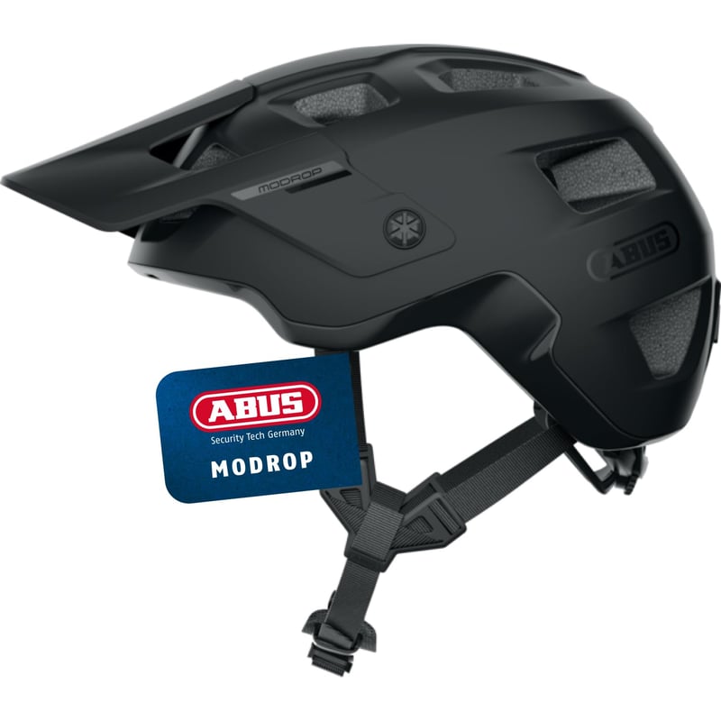 Cască de ciclism MTB ABUS MoDrop - Pentru mountain biking, cu ventilație bună, potrivire personalizată, negru mat, mărimea L
