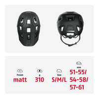 Cască de ciclism MTB ABUS MoDrop - Pentru mountain biking, cu ventilație bună, potrivire personalizată, negru mat, mărimea L 6