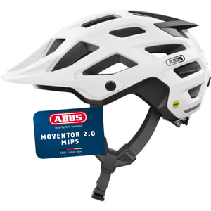 ABUS Moventor 2.0 MIPS MTB Kerékpáros Sisak - All-Mountain Fejvédő Dámáknak és Uraknak - Fényes Fehér, S-es Méret