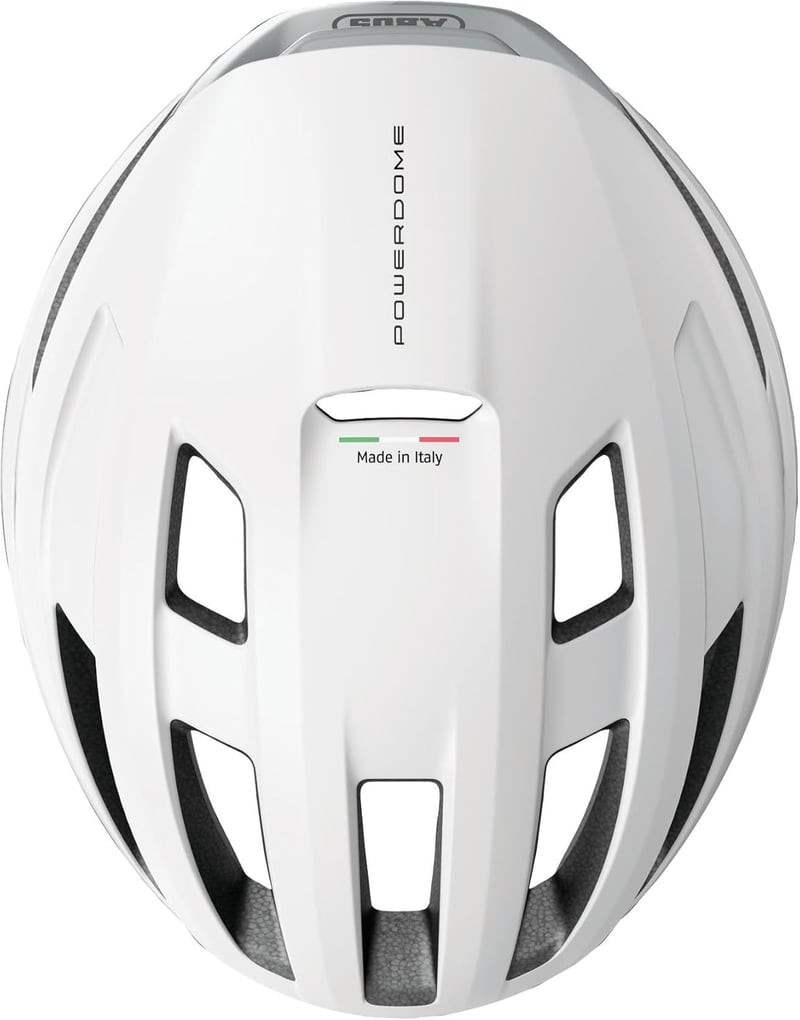 ABUS PowerDome könnyű kerékpáros sisak szellőzéssel és aerodinamikus profillal - S (51-55 cm), White (polar white)