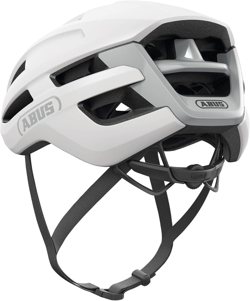 ABUS PowerDome könnyű kerékpáros sisak szellőzéssel és aerodinamikus profillal - S (51-55 cm), White (polar white)
