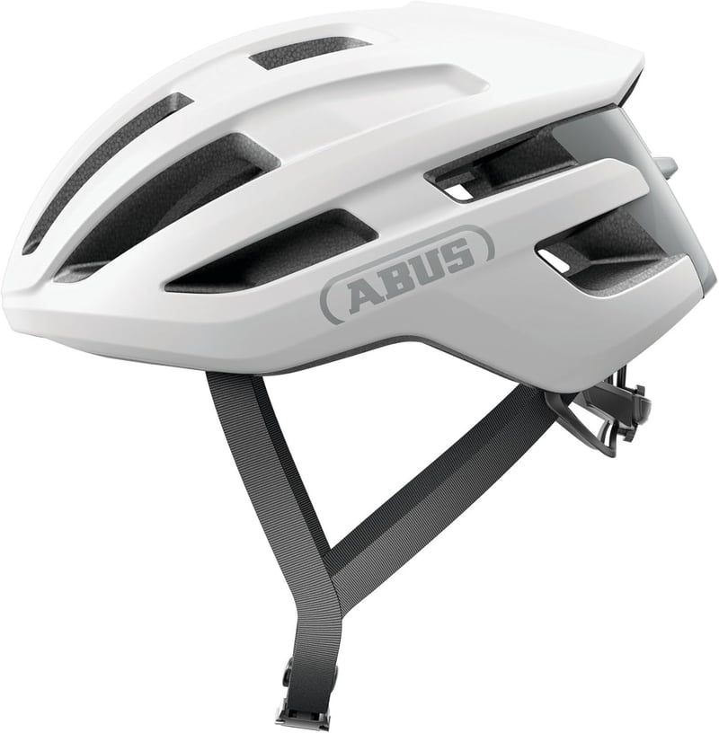 ABUS PowerDome könnyű kerékpáros sisak szellőzéssel és aerodinamikus profillal - S (51-55 cm), White (polar white)