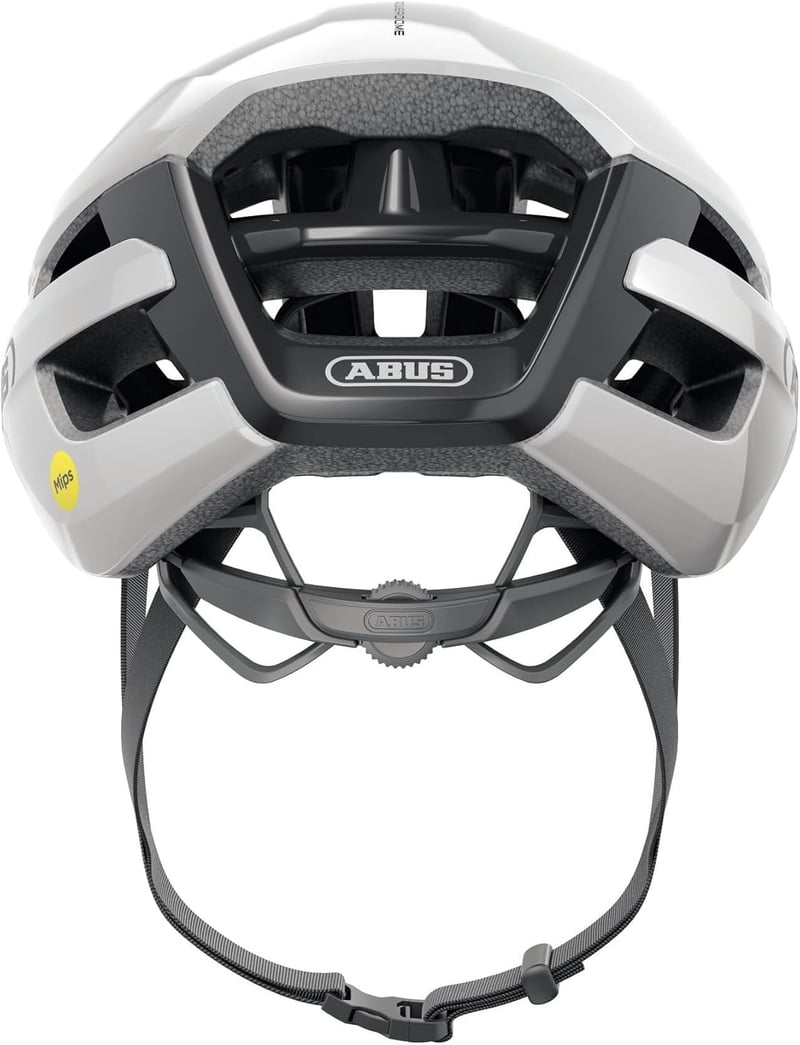 ABUS PowerDome MIPS kerékpáros sisak könnyű szellőzéssel és ütésvédelemmel - L (57 - 61 cm), White (shiny white).