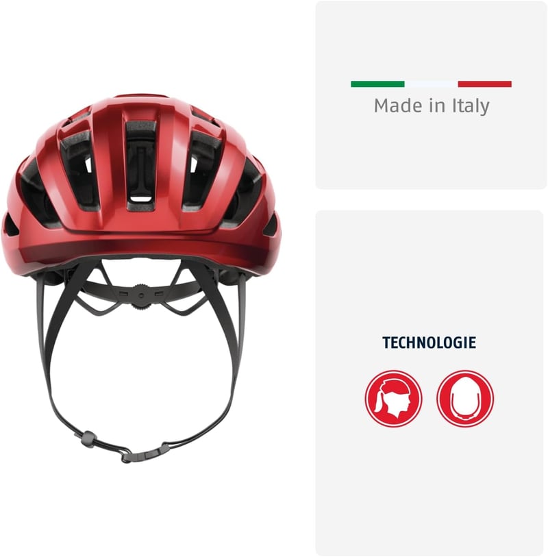 ABUS PowerDome MIPS kerékpáros sisak könnyű szellőzéssel és ütésvédelemmel - S (51-55 cm), Red (blaze red)