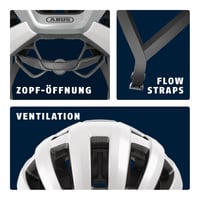 Cestný cyklistický prilba ABUS PowerDome MIPS - biela, veľkosť M - s ľahkým ventilačným systémom, vyrobená v Taliansku, pánska aj dámska 5