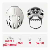 Cestný cyklistický prilba ABUS PowerDome MIPS - biela, veľkosť M - s ľahkým ventilačným systémom, vyrobená v Taliansku, pánska aj dámska 3