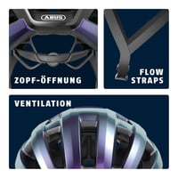 Cască de ciclism rutier ABUS PowerDome MIPS - Cască ușoară pentru bicicletă cu sistem de ventilație și protecție la impact - Fabricată în Italia - Mov - Mărimea M 5