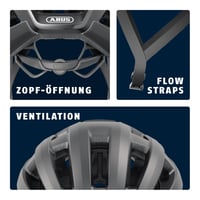 Cestný cyklistický prilba ABUS PowerDome MIPS – Ľahká cyklistická prilba s ventilačným systémom a ochranou proti nárazu – Vyrobené v Taliansku – Čierna, veľkosť S 5