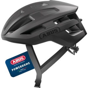 ABUS PowerDome cestovna biciklistička kaciga - Lagana kaciga sa sustavom ventilacije i aerodinamičnim profilom - Made in Italy - Crna - M veličina