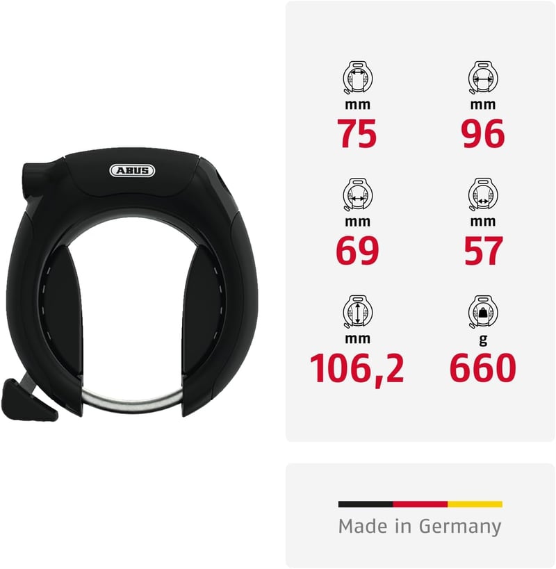 ABUS Pro Shield XPlus 5955 Kerékpárzár Lánccal és Táskával - Biztonsági Szint 9 - 85 cm, Black