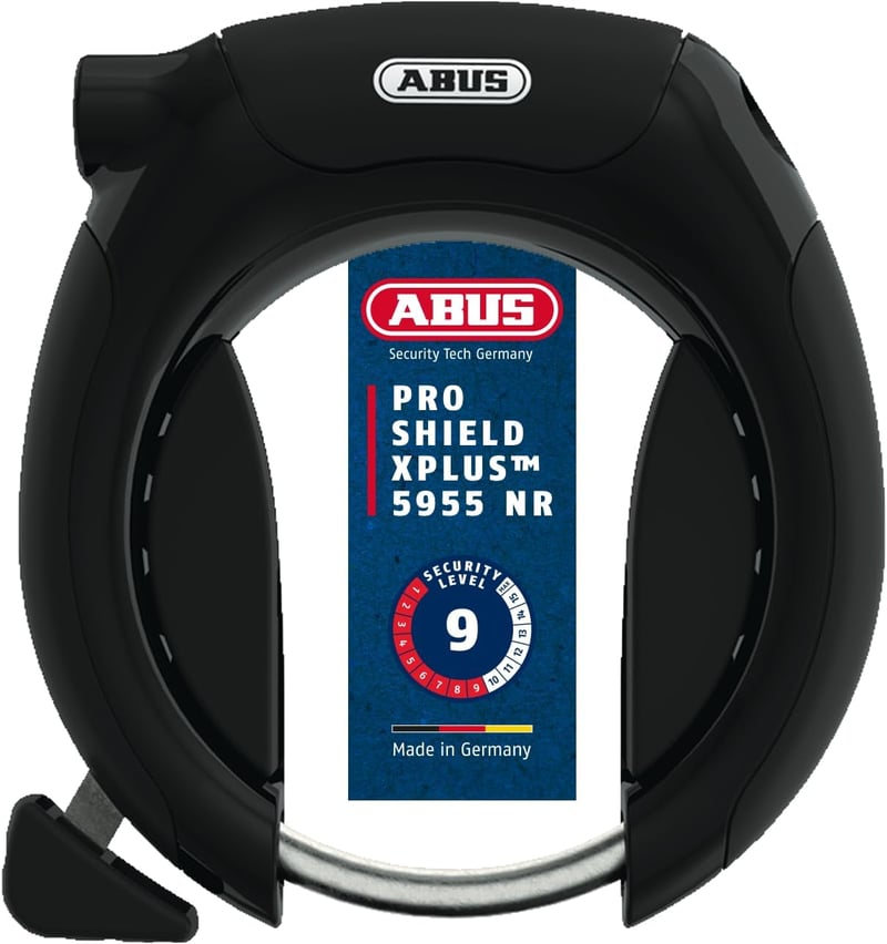 ABUS Pro Shield XPlus 5955 Kerékpárzár Lánccal és Táskával - Biztonsági Szint 9 - 85 cm, Black