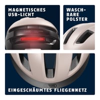 Cyklistická prilba ABUS PURL-Y ACE s LED svetlom – kompatibilná s e-bicyklami a S-Pedelec – bezpečnostná prilba NTA pre dospelých – béžová farba – veľkosť L 4