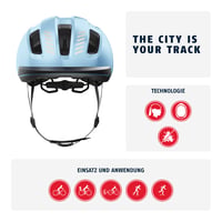 Cyklistická prilba ABUS Purl-Y ACE s LED svetlom - Ochranná prilba NTA kompatibilná s e-bicyklami a S-pedelecami pre dospelých a mládež - Svetlomodrá, veľkosť L 2