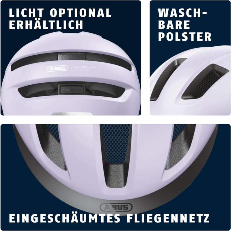 ABUS Purl-Y Kerékpáros Sisak E-Bike és S-Pedelec Felnőtt Védősisak - M (54 - 58 cm), Lavender (Light Lavender)