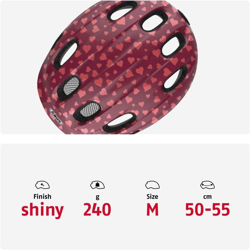 ABUS Smiley 2.0 gyerek kerékpáros sisak lányoknak és fiúknak - M (50 - 55 cm), Rose Princess
