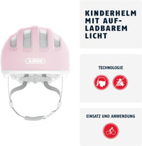 Detská cyklistická prilba ABUS Smiley 3.0 ACE LED so zabudovaným svetlom – Pure Rose – veľkosť S 2