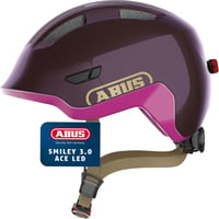 Detská cyklistická prilba ABUS Smiley 3.0 ACE LED - fialová - veľkosť M 1