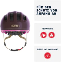 Detská cyklistická prilba ABUS Smiley 3.0 ACE LED - fialová - veľkosť M 2