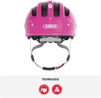 ABUS Smiley 3.0 gyerek bicikli sisak lányoknak és fiúknak, copf nyílással - M (50 - 55 cm), Pink (pink butterfly) 2