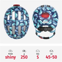 ABUS Smiley 3.0 LED gyerek kerékpáros sisak - kék autós mintával - S-es méret 6