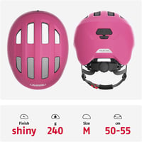 ABUS Smiley 3.0 gyerek kerékpáros sisak - pink fényes - M-es méret 3