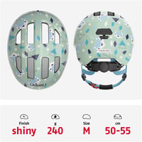 ABUS Smiley 3.0 gyerek kerékpáros sisak lányoknak és fiúknak, copf nyílással - M (50 - 55 cm), Light green (green Nordic) 3