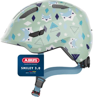 ABUS Smiley 3.0 gyerek kerékpáros sisak copf nyílással - világoszöld mintás - M (50-55 cm)