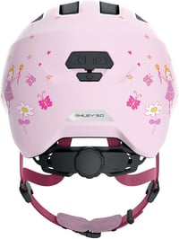 Detská cyklistická prilba ABUS Smiley 3.0 – Rose Princess, veľkosť S, hlboký strih, otvor na vrkoč, pre dievčatá 4