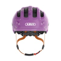 Cască de bicicletă pentru copii ABUS Smiley 3.0 pentru fete și băieți, potrivire adâncă, spațiu pentru coadă de cal, model cu bufniță mov, mărimea S 2