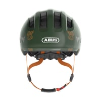 Detská cyklistická prilba ABUS Smiley 3.0 s hlbokým strihom a priestorom na vrkoč, pre dievčatá a chlapcov, so vzorom zeleného robota, veľkosť S 2
