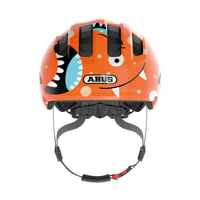 Detská cyklistická prilba ABUS Smiley 3.0 s hlbokým strihom, pre dievčatá a chlapcov, s oranžovým motívom príšerky, veľkosť M 4