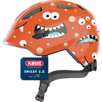 Detská cyklistická prilba ABUS Smiley 3.0 s hlbokým strihom, pre dievčatá a chlapcov, s oranžovým motívom príšerky, veľkosť M 1