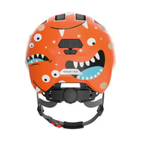 Cască de ciclism pentru copii ABUS Smiley 3.0 - Orange Monster, mărimea S (45-50 cm), pentru fete și băieți, cu spațiu pentru coadă de cal 4