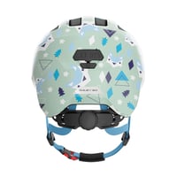 Detská cyklistická prilba ABUS Smiley 3.0, veľkosť S (45 – 50 cm), svetlozelená so vzorom, hlboký strih, priestor na vrkoč, pre dievčatá aj chlapcov 4