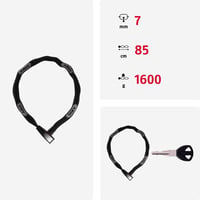Zámok na bicykel ABUS Steel-O-Chain 8807K - Reťazový zámok z tvrdenej ocele, 85 cm, čierny - Bezpečnostná úroveň 8 3