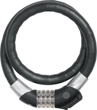 Zámok na bicykel ABUS Steel-O-Flex Raydo Pro 1460/85 s držiakom - 85 cm špirálový káblový zámok, bezpečnostná úroveň 6, čierny 1