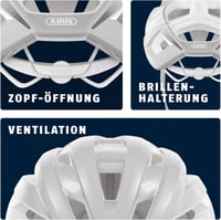 ABUS StormChaser ACE könnyű kerékpáros sisak verseny és gravel túrához - L (57 - 61 cm), Pure Grey 5