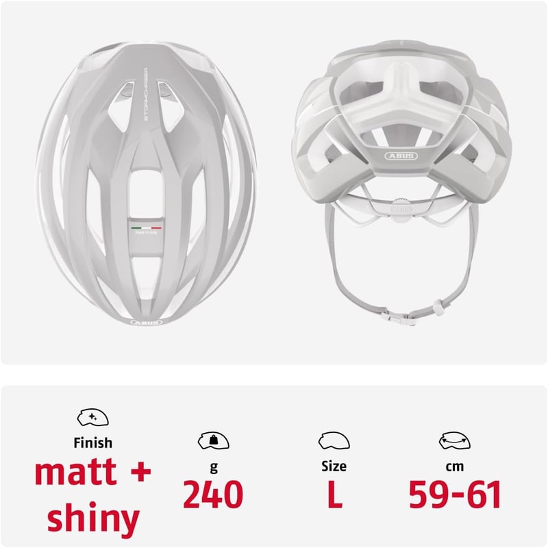 ABUS StormChaser ACE könnyű kerékpáros sisak verseny és gravel túrához - L (57 - 61 cm), Pure Grey