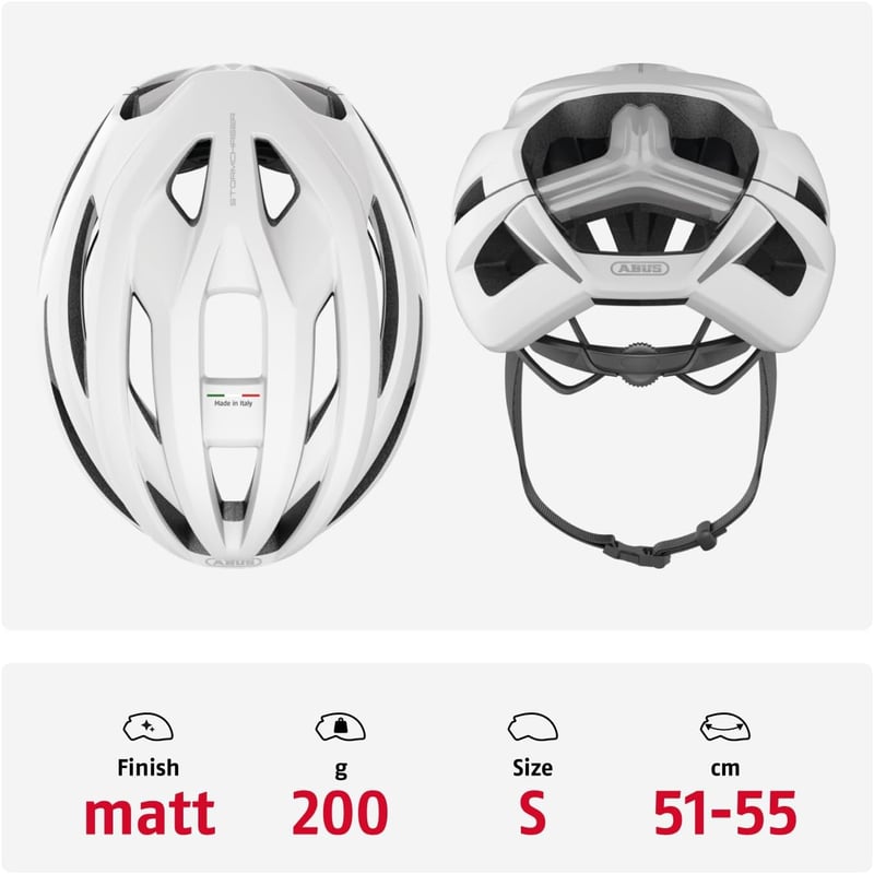 ABUS StormChaser ACE könnyű kerékpáros sisak verseny gravel túrához - S (51-55 cm), White (polar white)