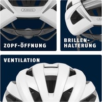 ABUS StormChaser ACE könnyű kerékpáros sisak verseny gravel túrához - S (51-55 cm), White (polar white) 5