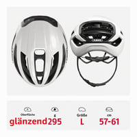 Cască de ciclism ABUS Taipan pentru gravel și cursieră - Ușoară, bine ventilată, cu suport pentru ochelari - Alb lucios, mărimea L 3