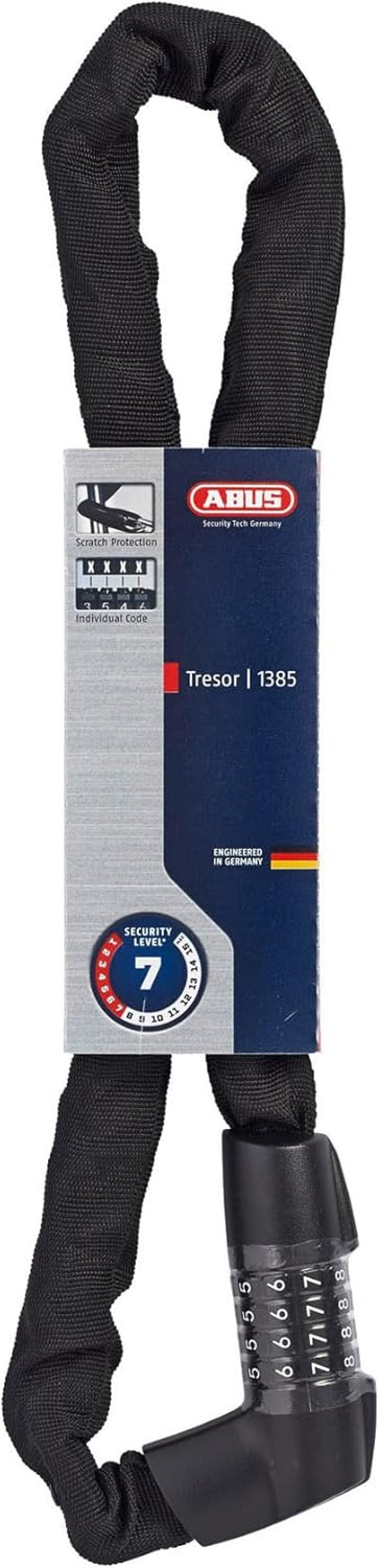 ABUS Tresor 1385/85 kerékpárlakat 110 cm aqua kék - 85 cm, Black
