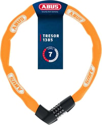 ABUS Tresor 1385 Láncos Lakat - 7mm Acél Lánc - 85cm - Narancssárga - 85 cm, Orange 1