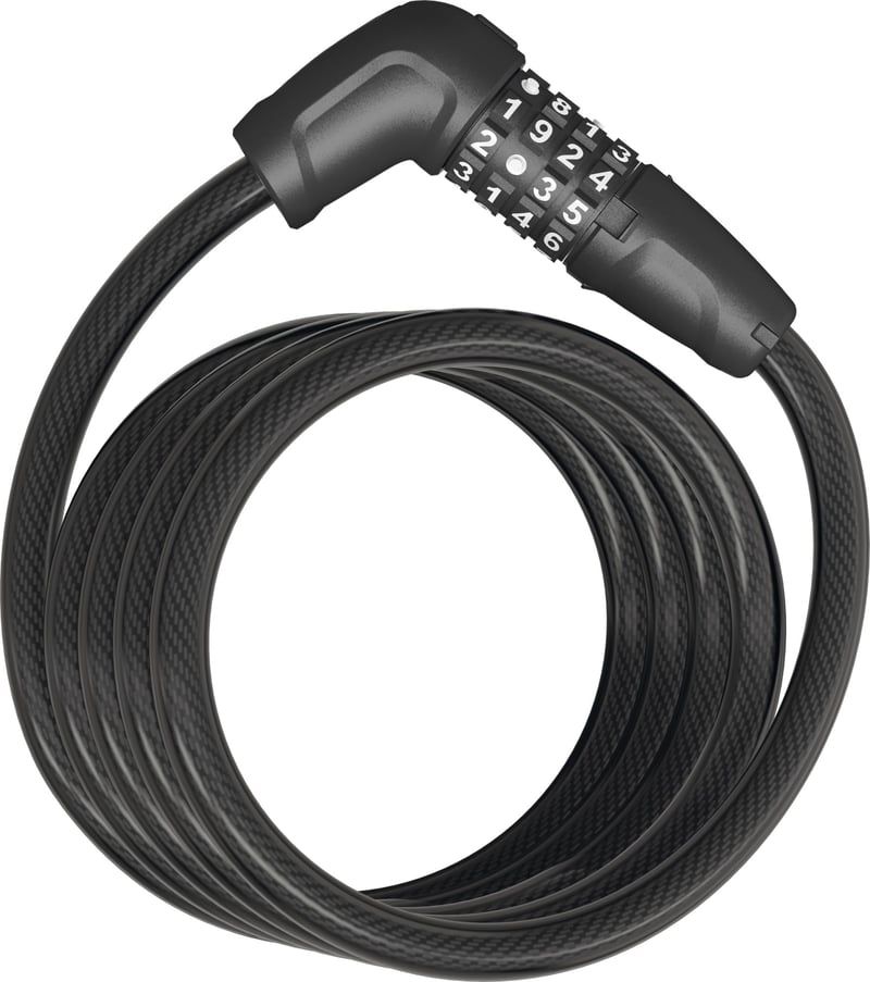 ABUS Tresor 6512C spiralna sajla za bicikl sa šifrom - debljina sajle 12 mm, 180 cm, crna - Sigurnosna razina 4